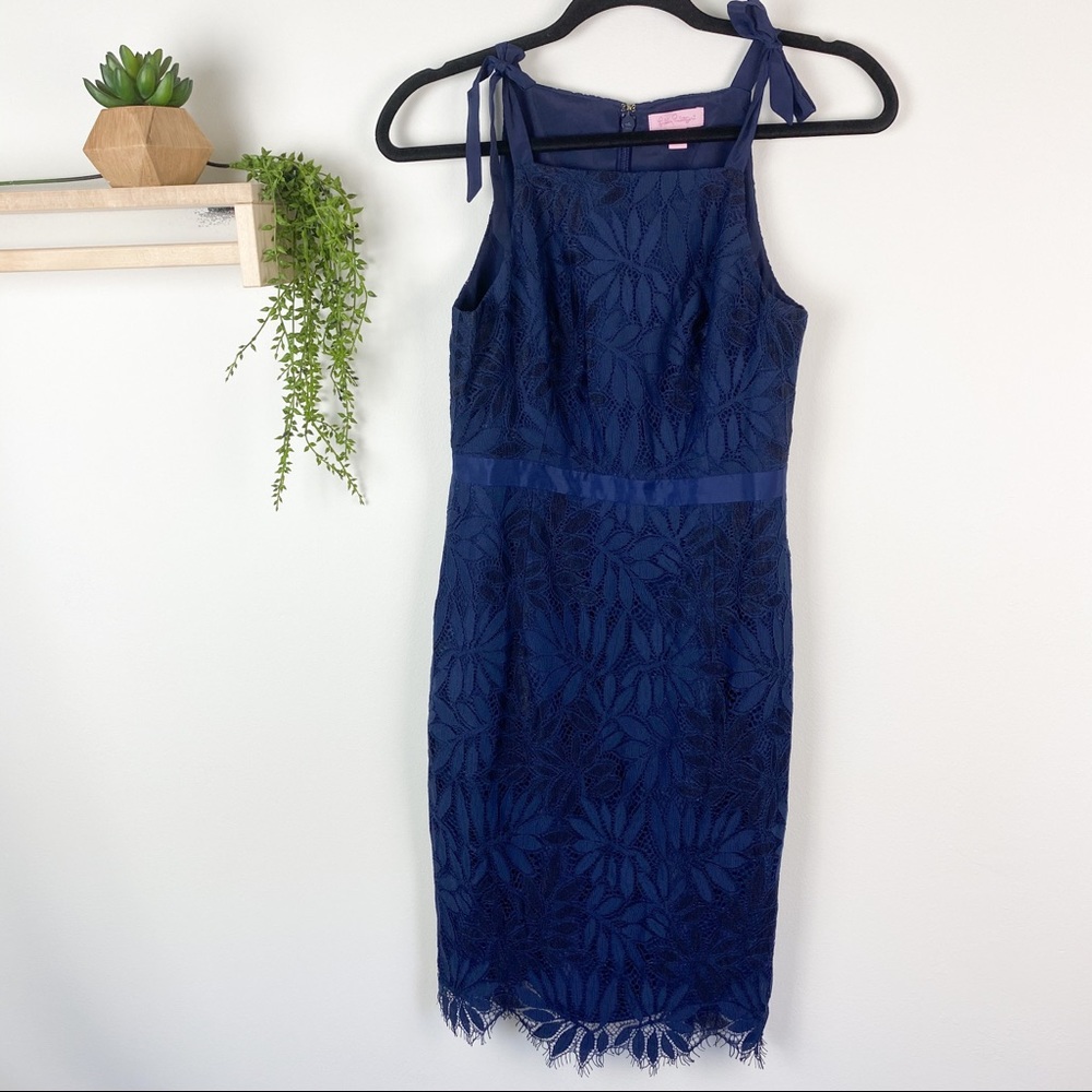 Lilly Pulitzer Navy‎ blue lace dress size 2